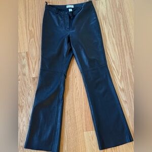 Vintage Hugo Buscati Black Genuine Leather Flare Jeans - 6 Bikercore Edgy Chic